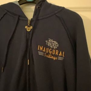 Disney Fantasy Cruise Ship Zip Up Hoodie Jacket - Inaugural Sailing RARE